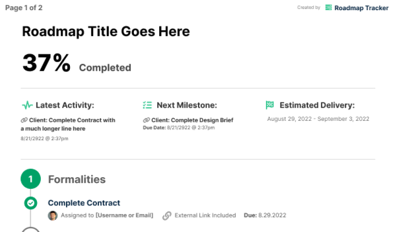 PDF Roadmap Exports - Roadmap Tracker Feature Image